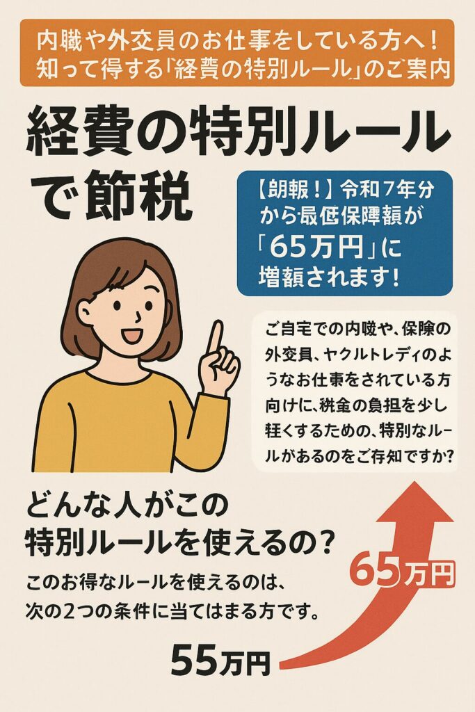 内職や外交員のお仕事をしている方へ！知って得する「経費の特別ルール」のご案内
