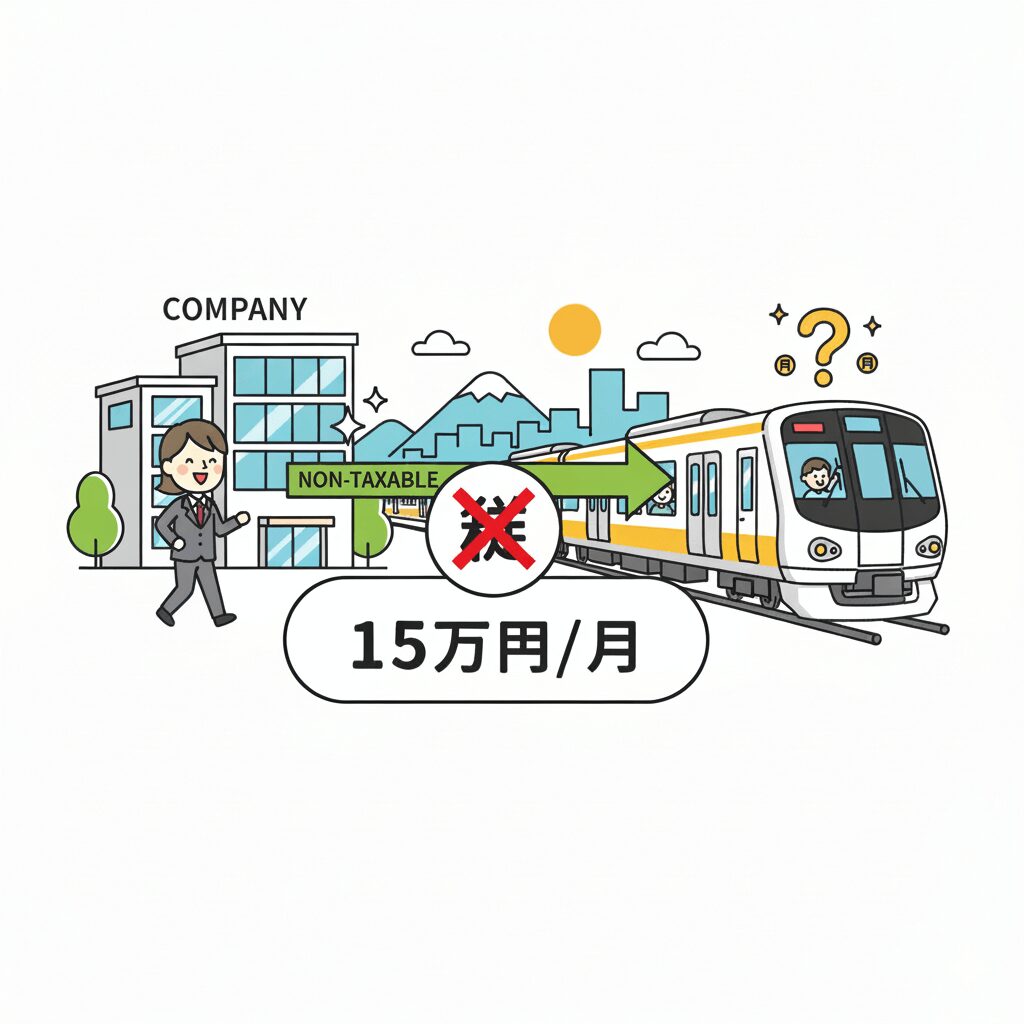 3か月定期乗車券の購入代金を支給した場合の非課税限度額の計算
