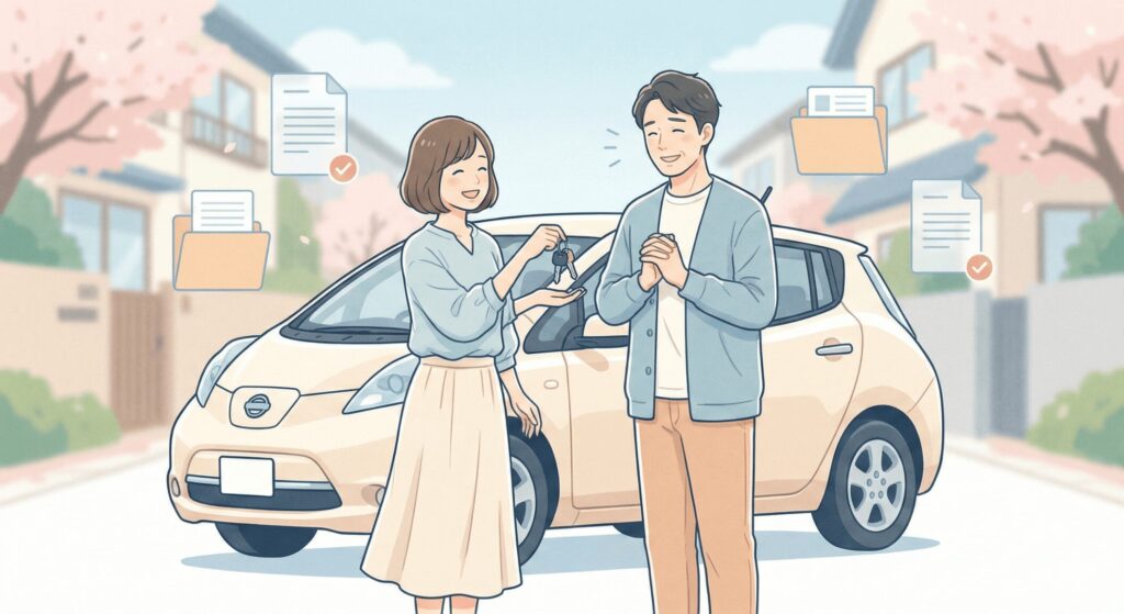 妻が相続した車を夫名義にしたい｜2つの手続きを同時に行う方法